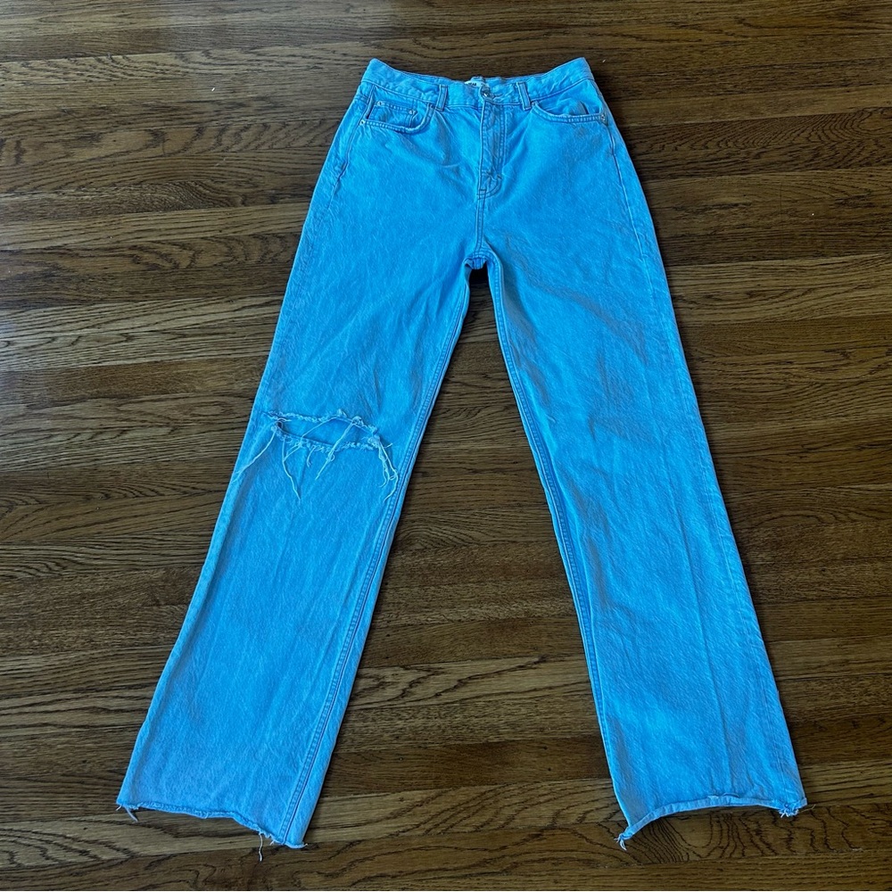 Pull&Bear Blue Straight Leg Jeans